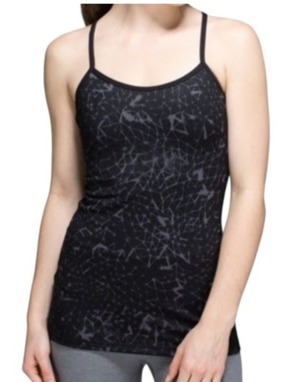 Lululemon Power Y Back Tank - Star Crushed Coal/Black, size 6